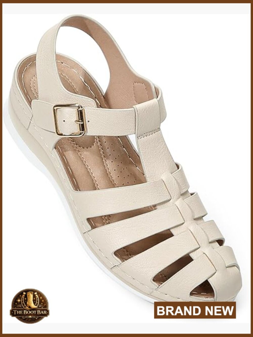 Wide Width Closed Toe Fisherman Wedge Sandals With Arch Support